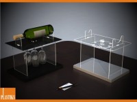 Ständer für Flaschen mit Gläser aus Acryl