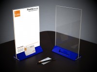 Plexiglas® Aufsteller А4 mit Visitenkartenhalter